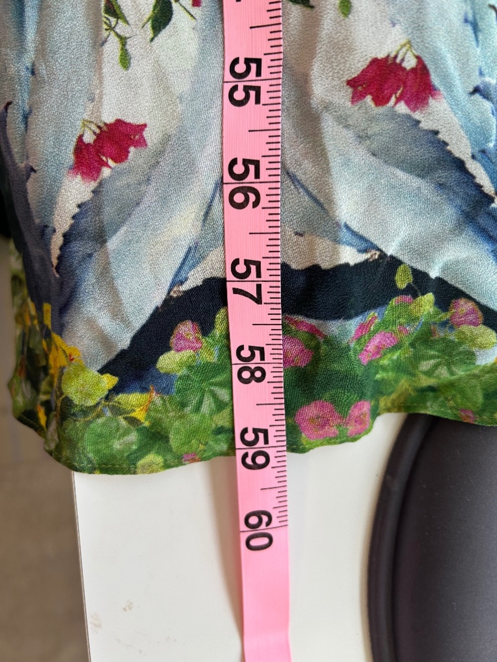 Camilla Tiered Gathered Dress in Exotic Hypnotic silk tropical floral crystal - Picture 15 of 15